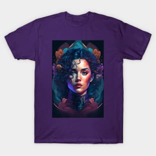 Beautiful Psychedelic Woman - Portrait T-Shirt